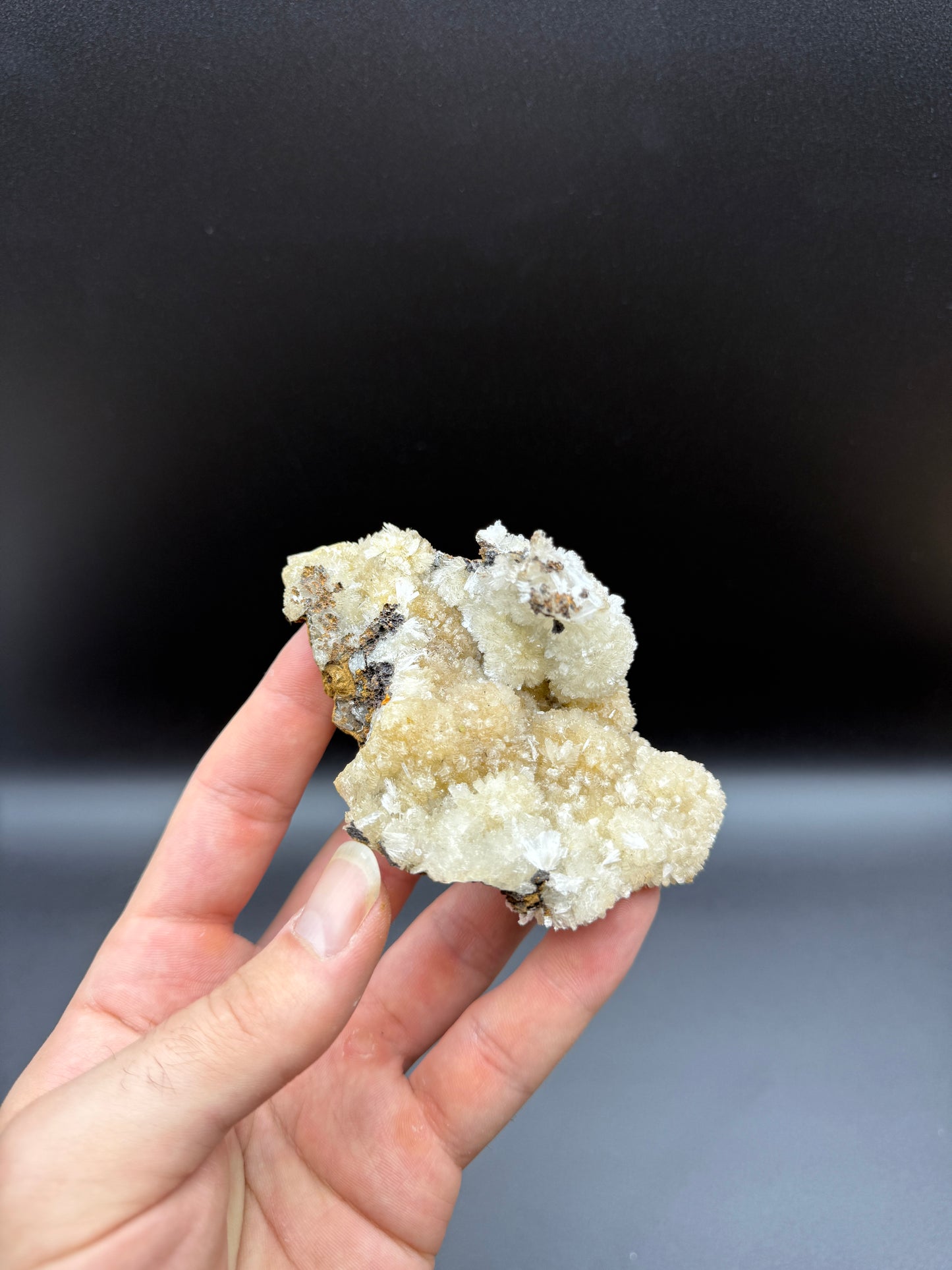 HEMIMORPHITE ON LIMONITE - MAPIMI, DURANGO, MEXICO