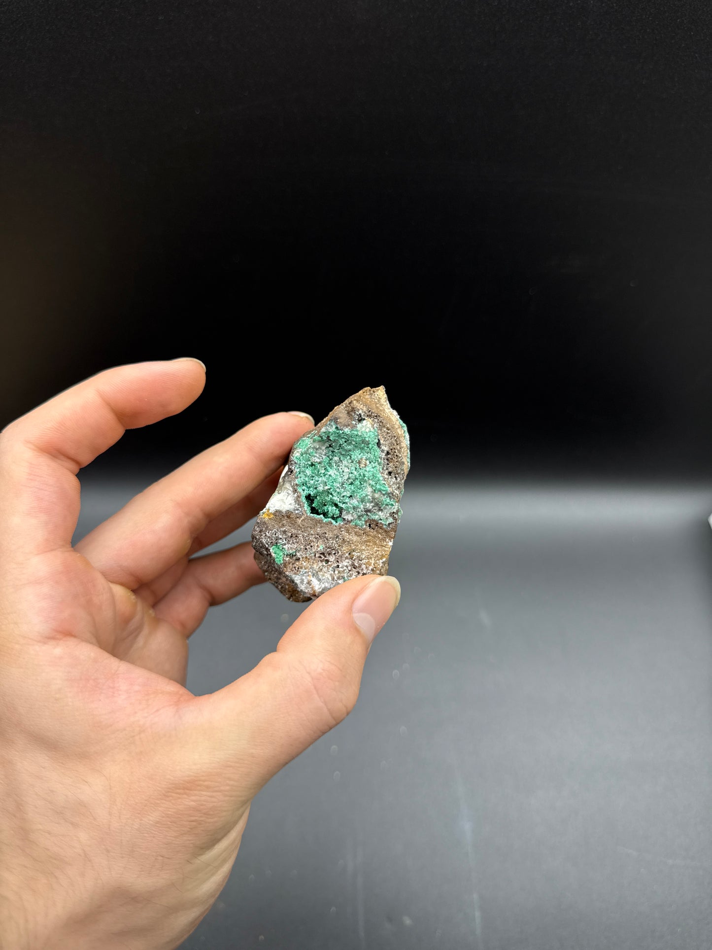 DRUZY QUARTZ ON MALACHITE - RED DOME MINE, MUNGANA, MAREEBA SHIRE, QUEENSLAND