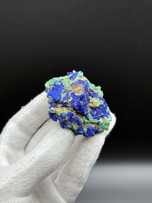 'BLUEBERRY' AZURITE & MALACHITE - AOULI, ZEIDA-AOULI-MIBLADEN BELT, MIDELT PROVINCE, MOROCCO