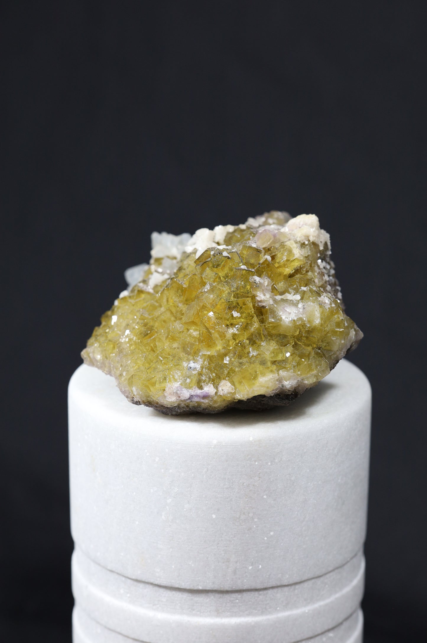 YELLOW FLUORITE WITH BLUE BARITE AND WHITE DOLOMITE - SPAIN