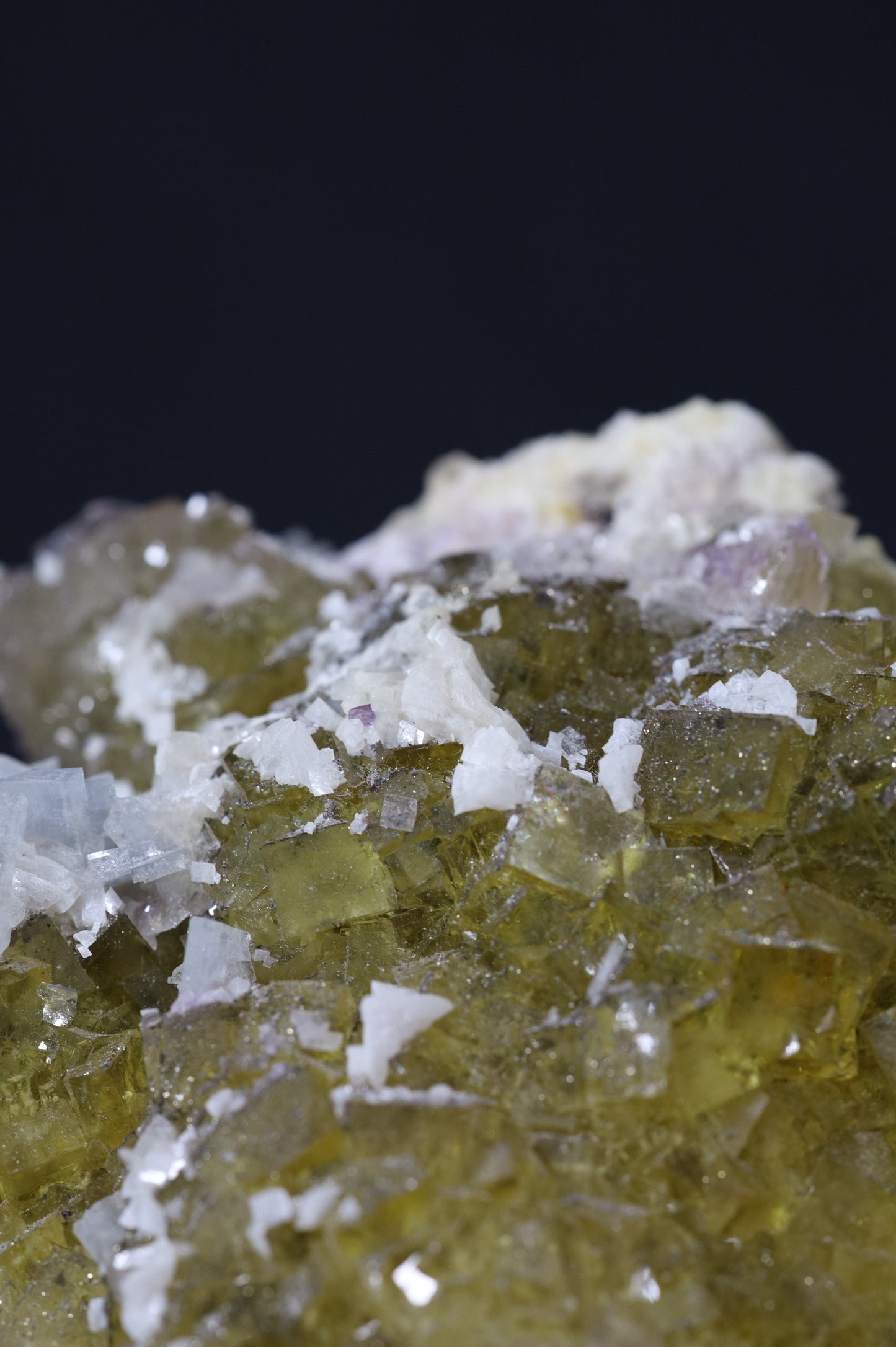 YELLOW FLUORITE WITH BLUE BARITE AND WHITE DOLOMITE - SPAIN