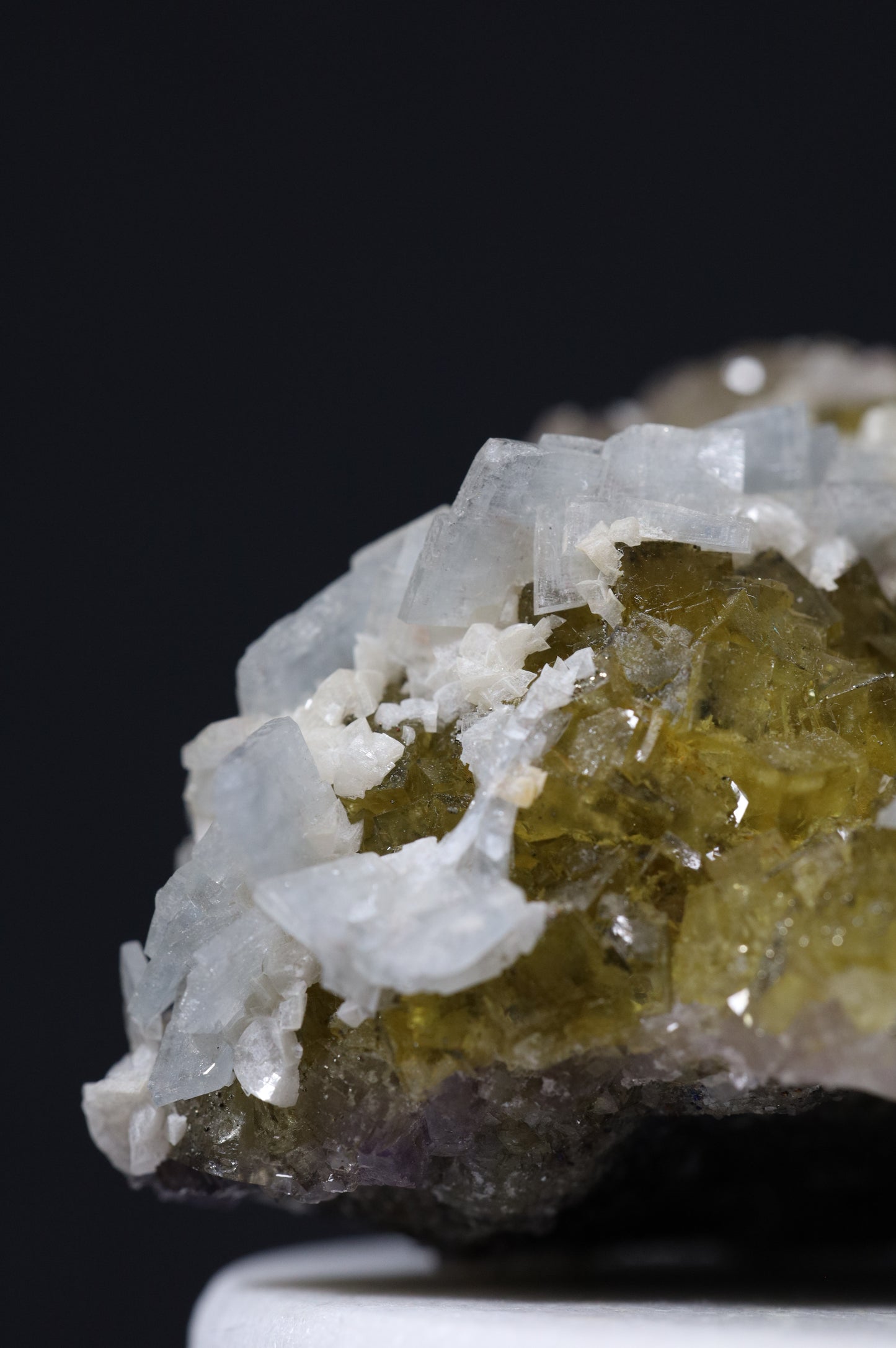 YELLOW FLUORITE WITH BLUE BARITE AND WHITE DOLOMITE - SPAIN