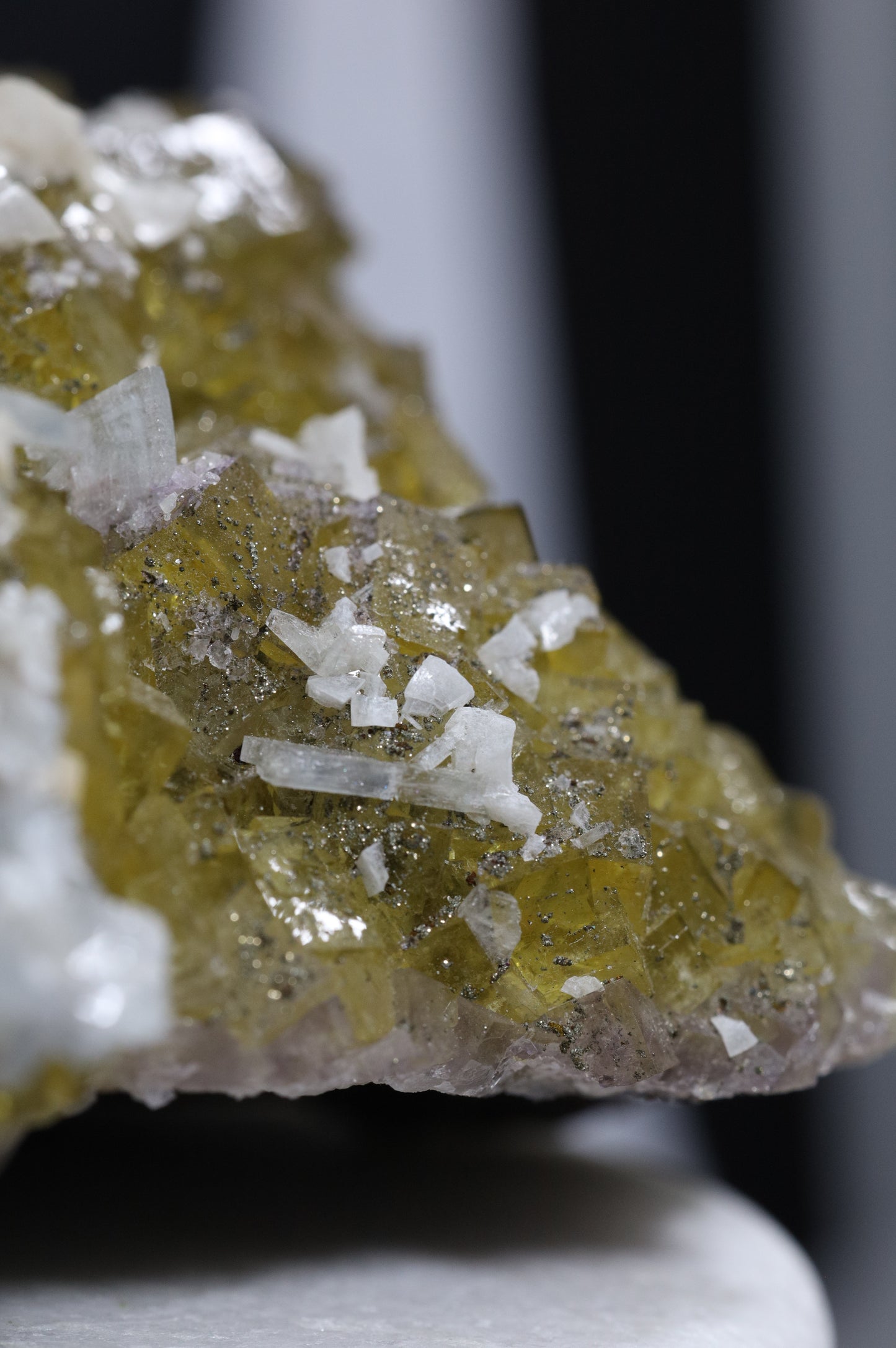 YELLOW FLUORITE WITH BLUE BARITE AND WHITE DOLOMITE - SPAIN