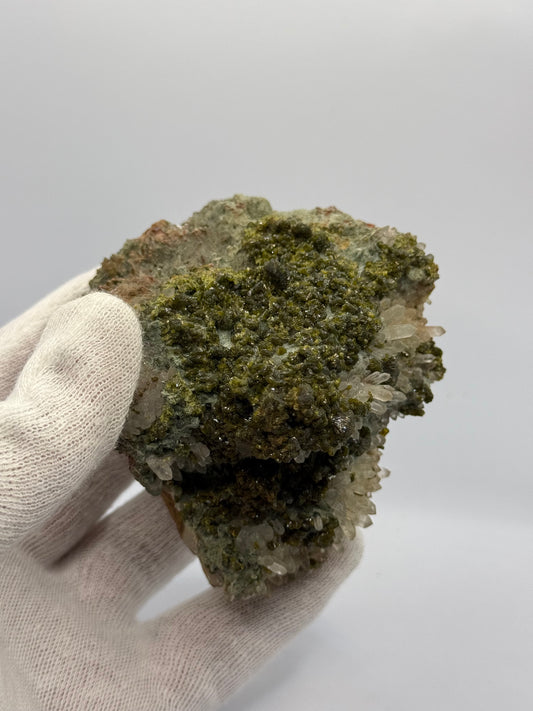 EPIDOTE WITH QUARTZ - MOROCCO