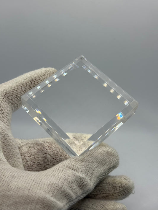 60mm x 60mm x 20mm BEVELED ACRYLIC MINERAL DISPLAY STAND