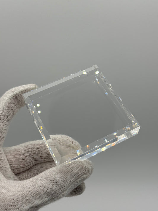 80mm x 80mm x 20mm BEVELED ACRYLIC MINERAL DISPLAY STAND
