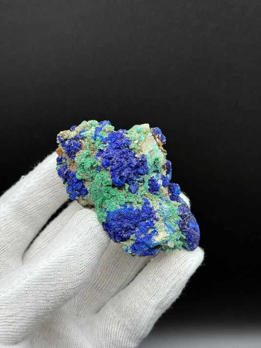 'BLUEBERRY' AZURITE & MALACHITE - AOULI, ZEIDA-AOULI-MIBLADEN BELT, MIDELT PROVINCE, MOROCCO