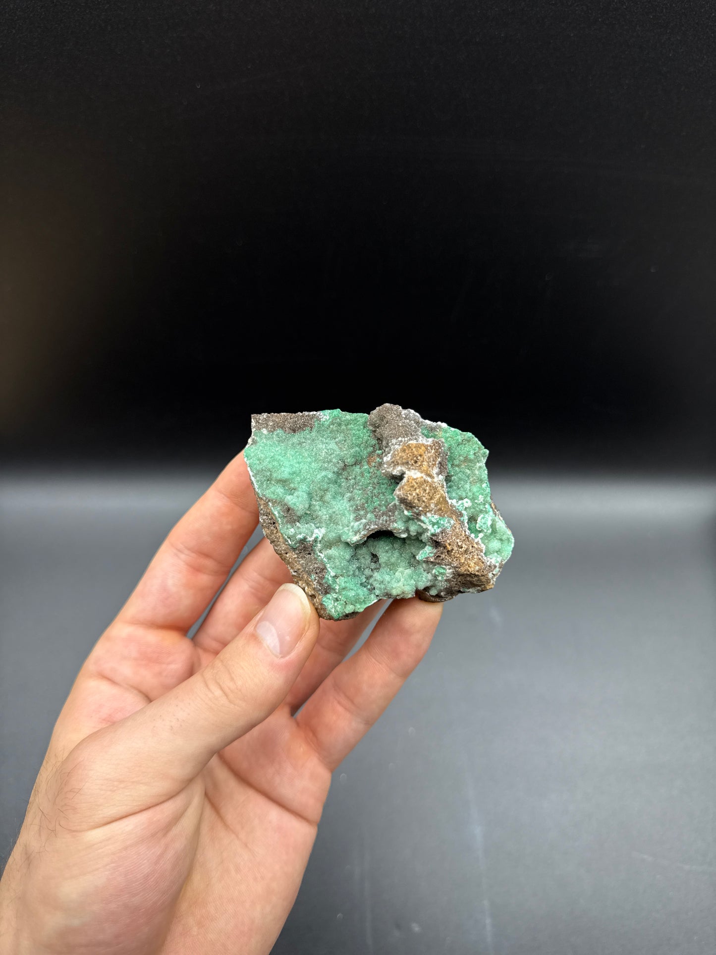 DRUZY QUARTZ ON MALACHITE - RED DOME MINE, MUNGANA, MAREEBA SHIRE, QUEENSLAND