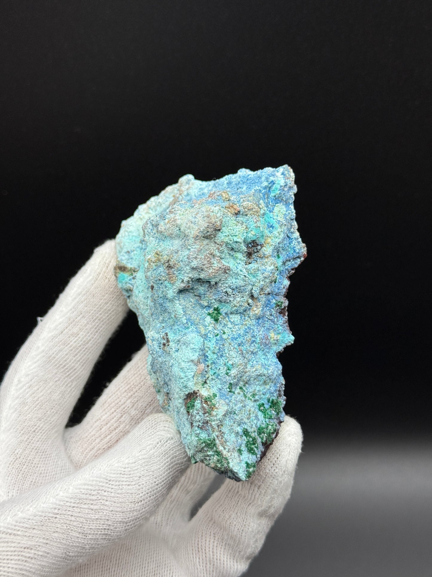 BLUE ARAGONITE, SHATTUCKITE & FIBROUS MALACHITE - CHIHUAHUA, MEXICO