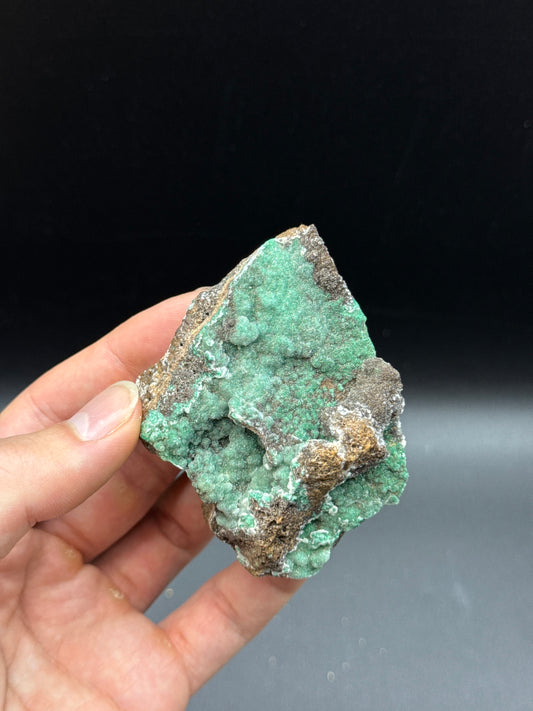 DRUZY QUARTZ ON MALACHITE - RED DOME MINE, MUNGANA, MAREEBA SHIRE, QUEENSLAND