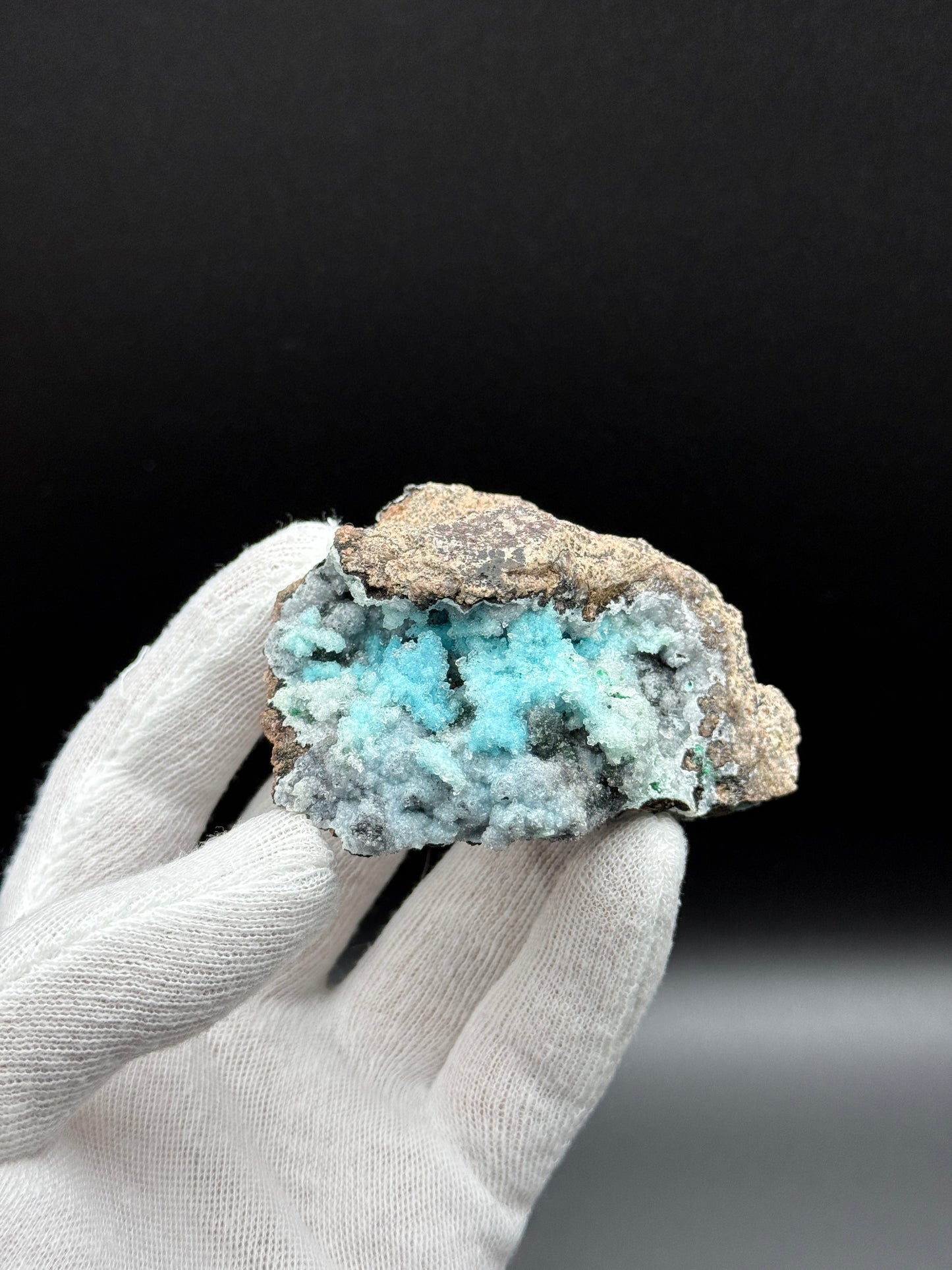 DRUZY QUARTZ ON CHRYSOCOLLA - LIKASI, CONGO