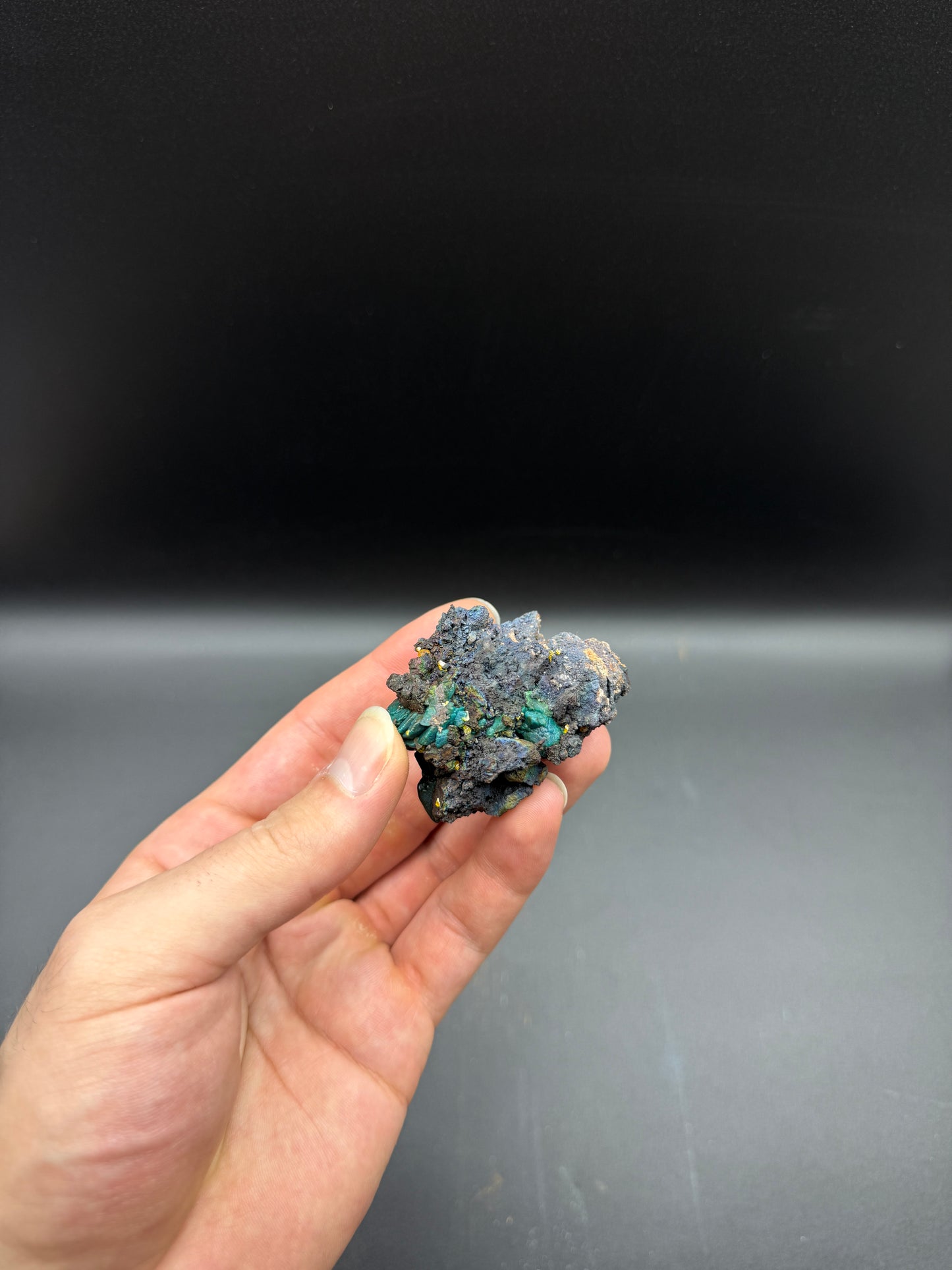 CHRYSOCOLLA PSEUDOMORPH AZURITE AND WULFENITE CRYSTALS - WHIM CREEK, WESTERN AUSTRALIA