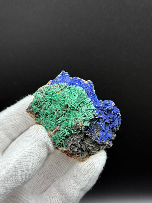 MALACHITE & AZURITE AFTER BARITE - AOULI, ZEIDA-AOULI-MIBLADEN BELT, MIDELT PROVINCE, MOROCCO